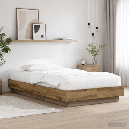 vidaXL Bed Frame with LED Artisian Oak 80 x 200 cm Engineered Wood