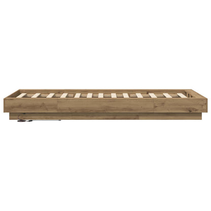 vidaXL Bed Frame with LED Artisian Oak 80 x 200 cm Engineered Wood