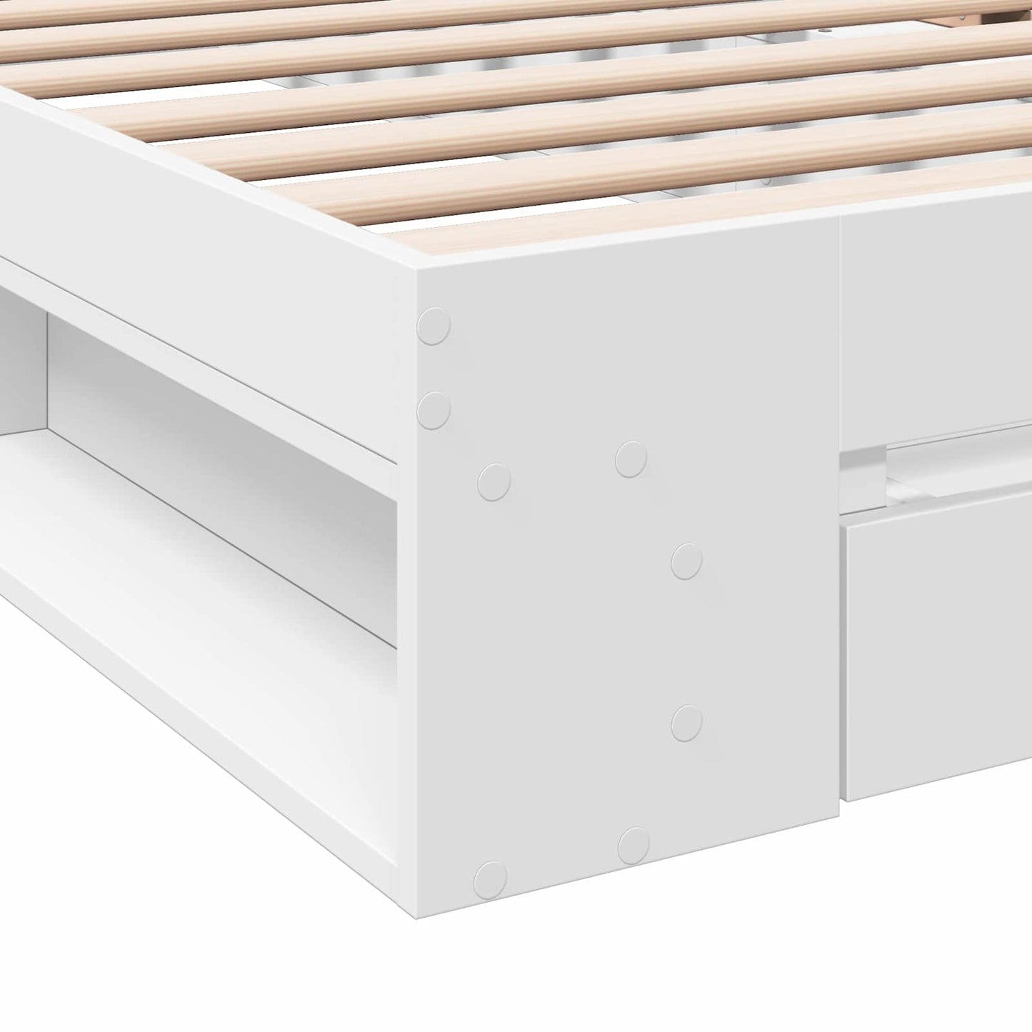 vidaXL Bed Frame with Storage White 80 x 200 cm Engineered Wood