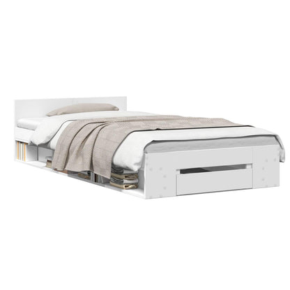 vidaXL Bed Frame with Storage White 80 x 200 cm Engineered Wood