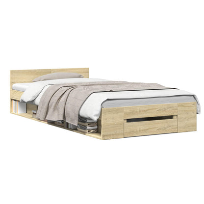 vidaXL Bed Frame with Storage Sonoma Oak 80 x 200 cm Engineered Wood