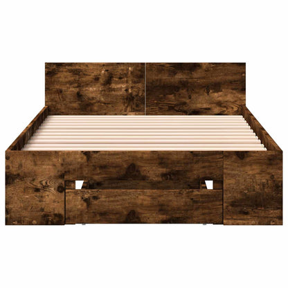 vidaXL Bed Frame with Storage Smoked Oak 80 x 200 cm Engineered Wood