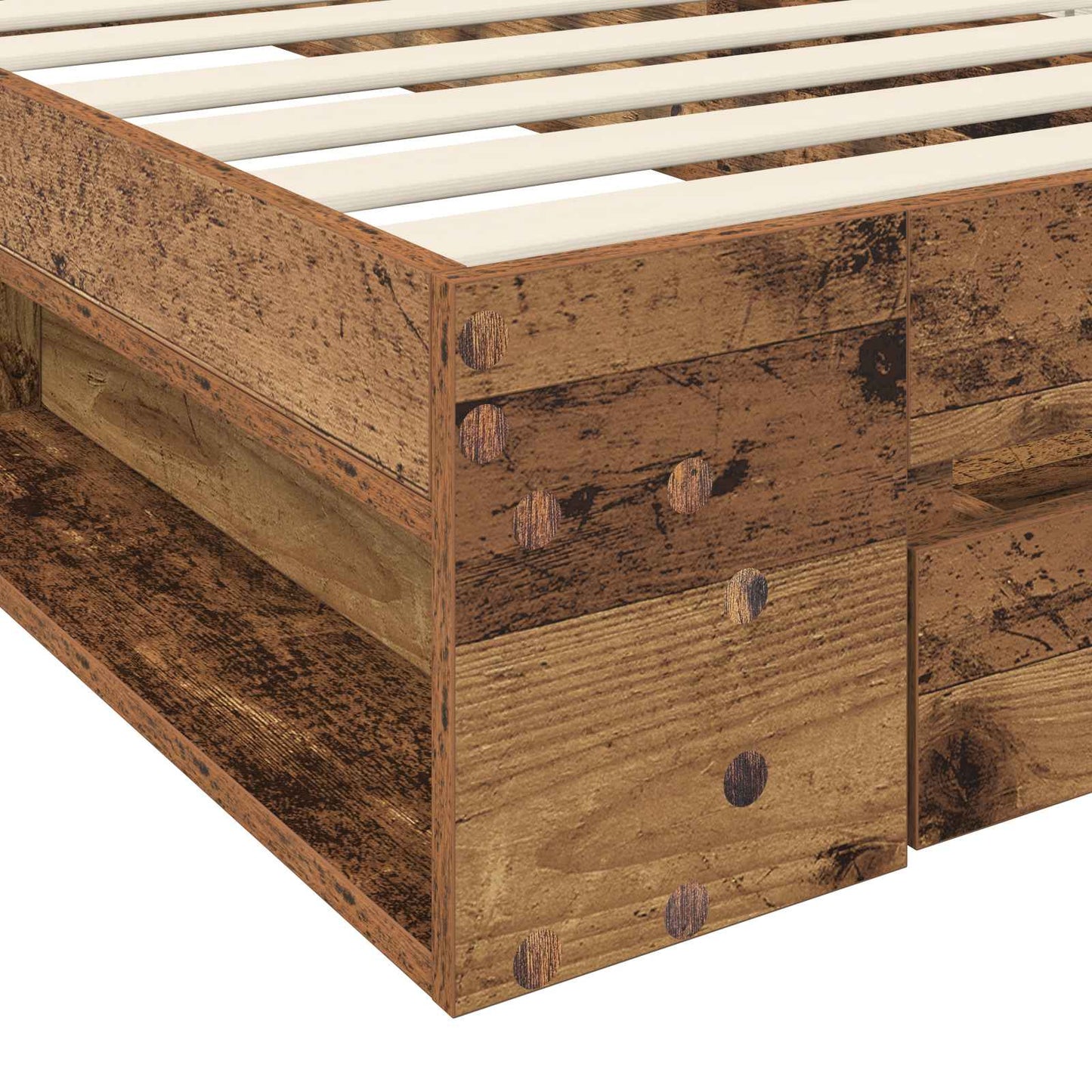 vidaXL Bed Frame with Storage Old Wood 80 x 200 cm Engineered Wood