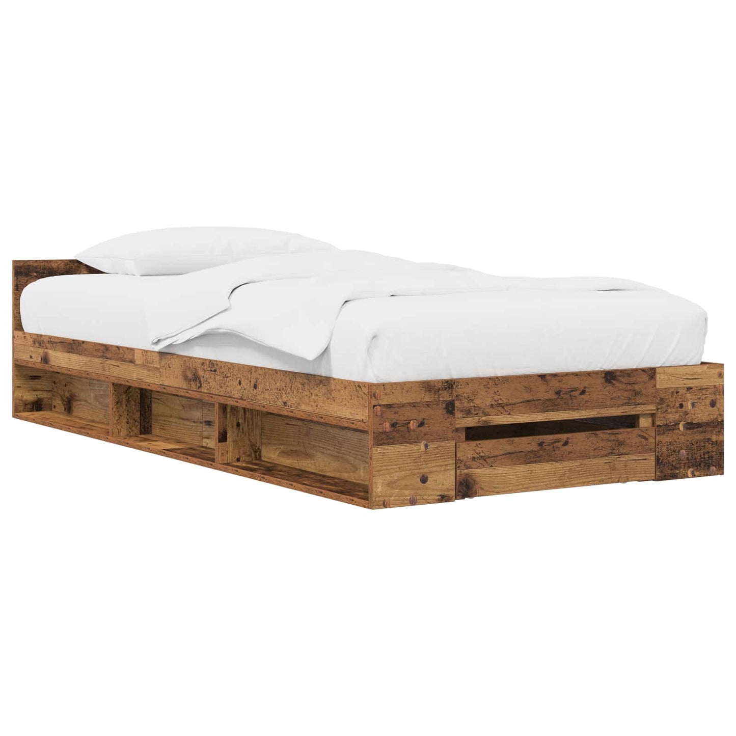 vidaXL Bed Frame with Storage Old Wood 80 x 200 cm Engineered Wood