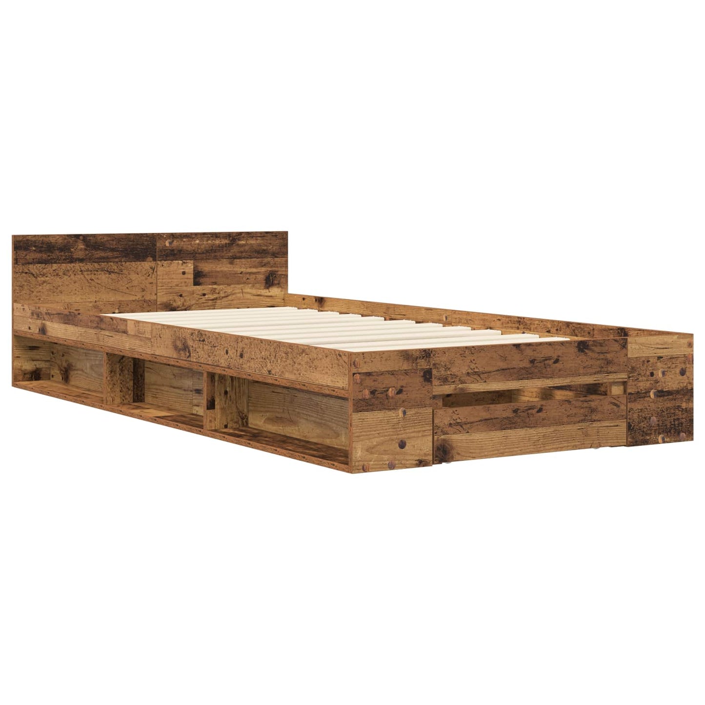 vidaXL Bed Frame with Storage Old Wood 80 x 200 cm Engineered Wood