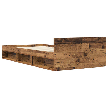 vidaXL Bed Frame with Storage Old Wood 80 x 200 cm Engineered Wood