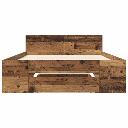 vidaXL Bed Frame with Storage Old Wood 80 x 200 cm Engineered Wood