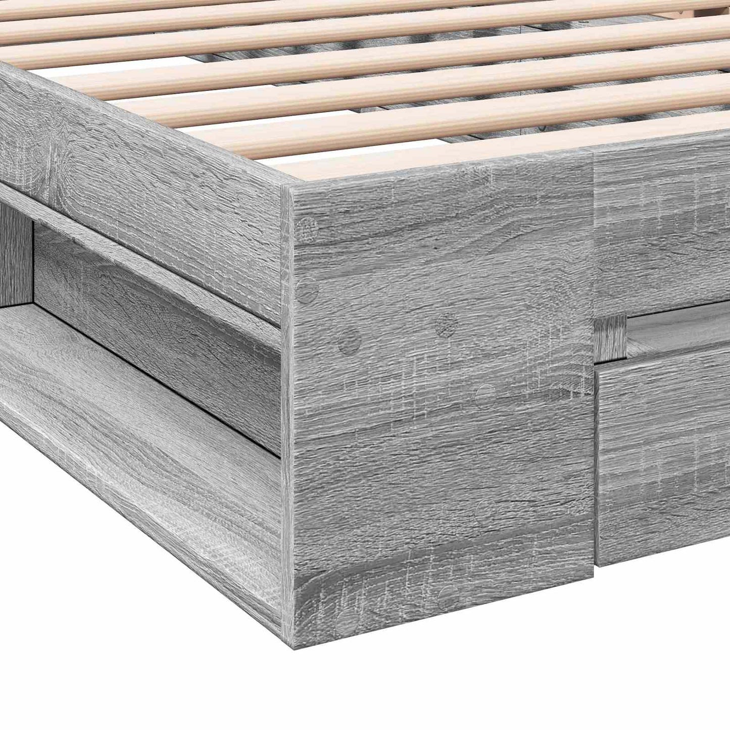 vidaXL Bed Frame with Storage Grey Sonoma 80 x 200 cm Engineered Wood