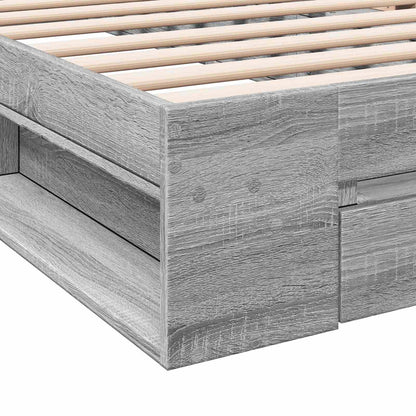 vidaXL Bed Frame with Storage Grey Sonoma 80 x 200 cm Engineered Wood