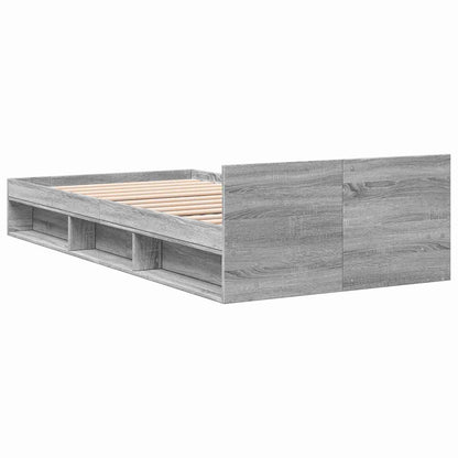 vidaXL Bed Frame with Storage Grey Sonoma 80 x 200 cm Engineered Wood