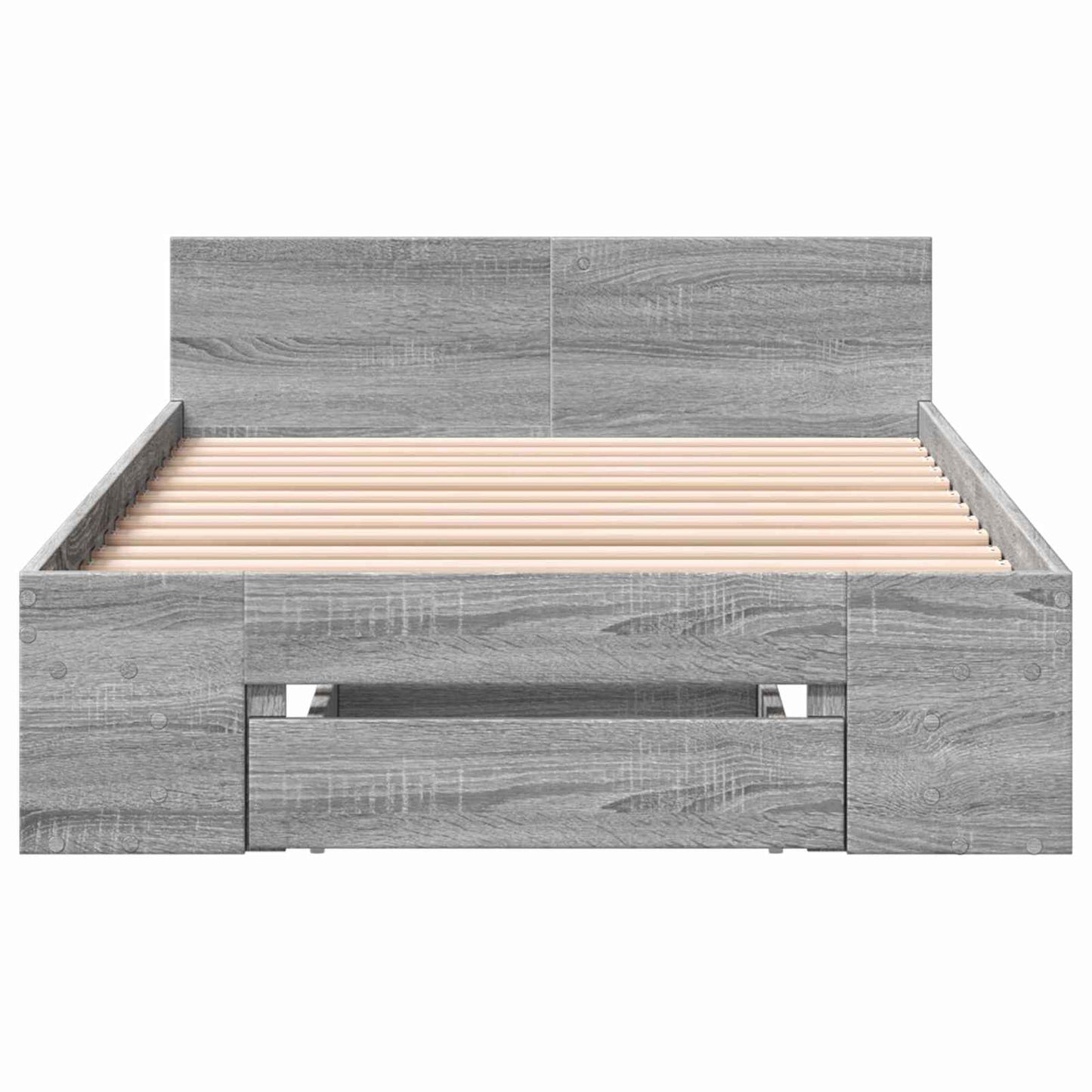 vidaXL Bed Frame with Storage Grey Sonoma 80 x 200 cm Engineered Wood