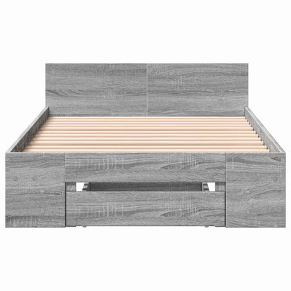 vidaXL Bed Frame with Storage Grey Sonoma 80 x 200 cm Engineered Wood