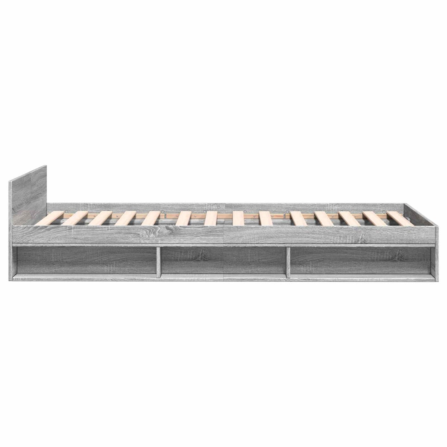 vidaXL Bed Frame with Storage Grey Sonoma 80 x 200 cm Engineered Wood