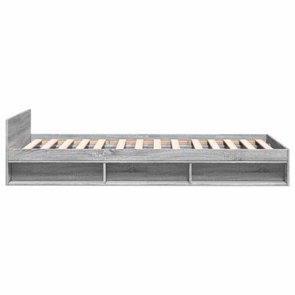 vidaXL Bed Frame with Storage Grey Sonoma 80 x 200 cm Engineered Wood