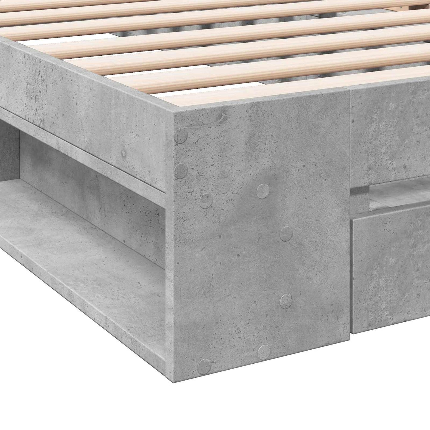 vidaXL Bed Frame with Storage with Drawer Concrete Grey 80 x 200 cm