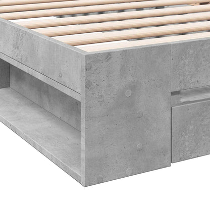 vidaXL Bed Frame with Storage with Drawer Concrete Grey 80 x 200 cm
