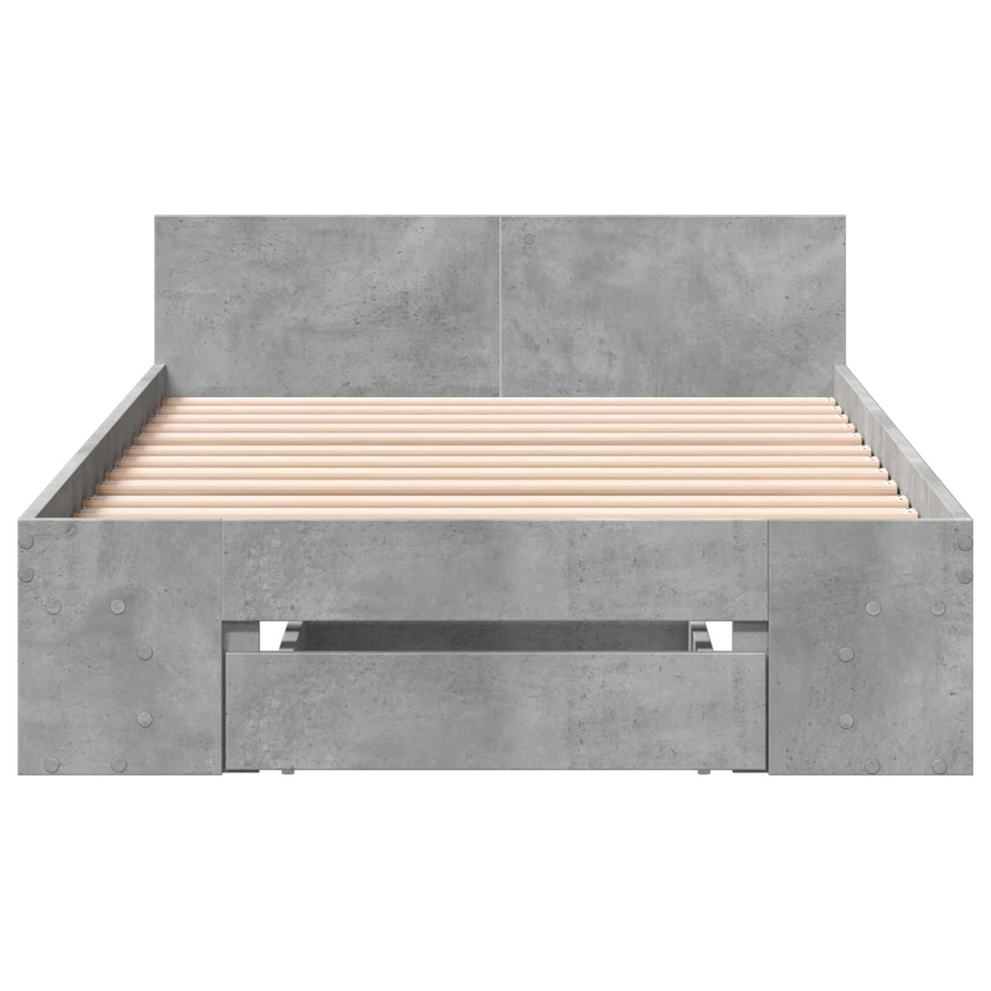 vidaXL Bed Frame with Storage with Drawer Concrete Grey 80 x 200 cm