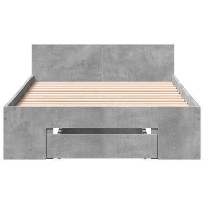 vidaXL Bed Frame with Storage with Drawer Concrete Grey 80 x 200 cm