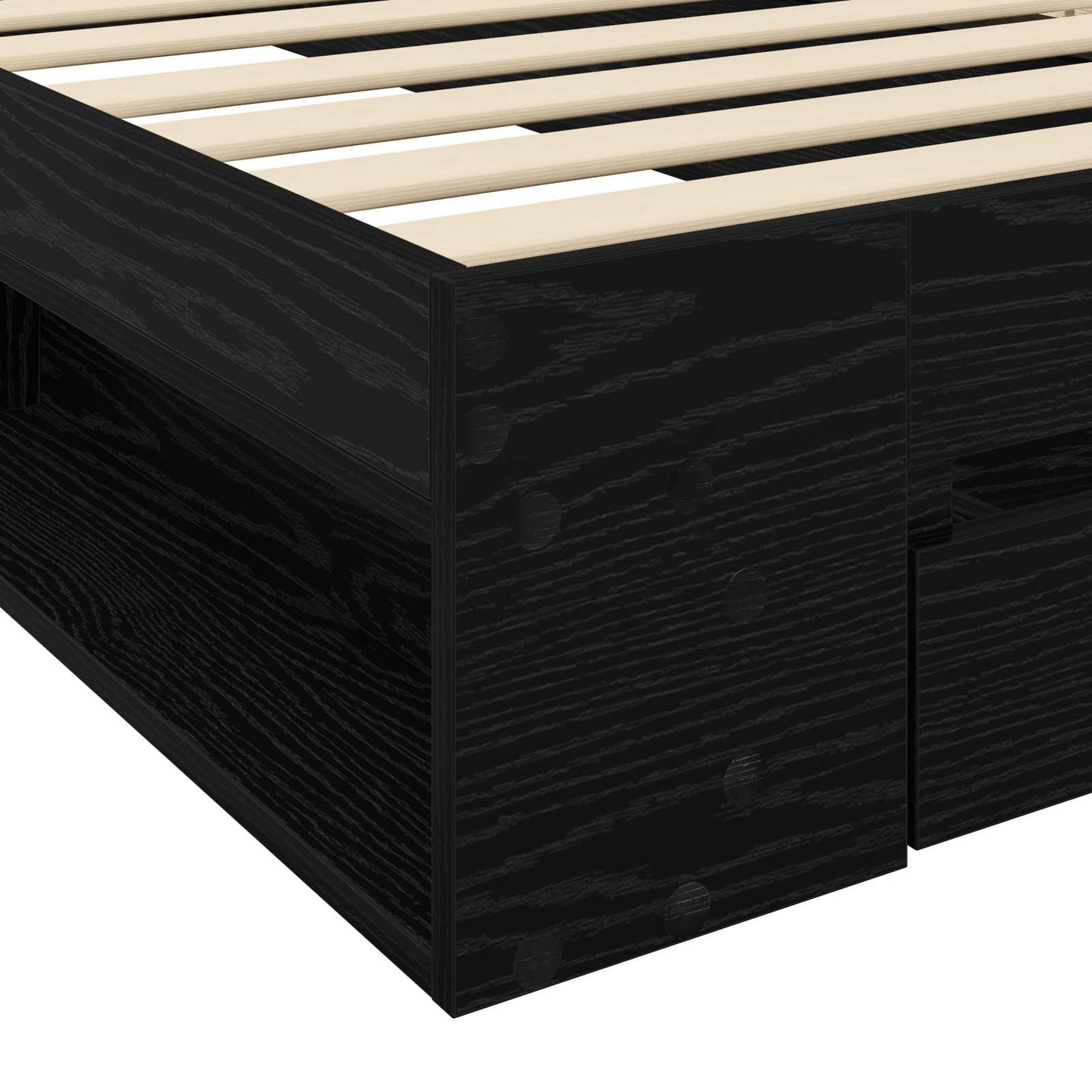 vidaXL Bed Frame with Storage Black Oak 80 x 200 cm Engineered Wood