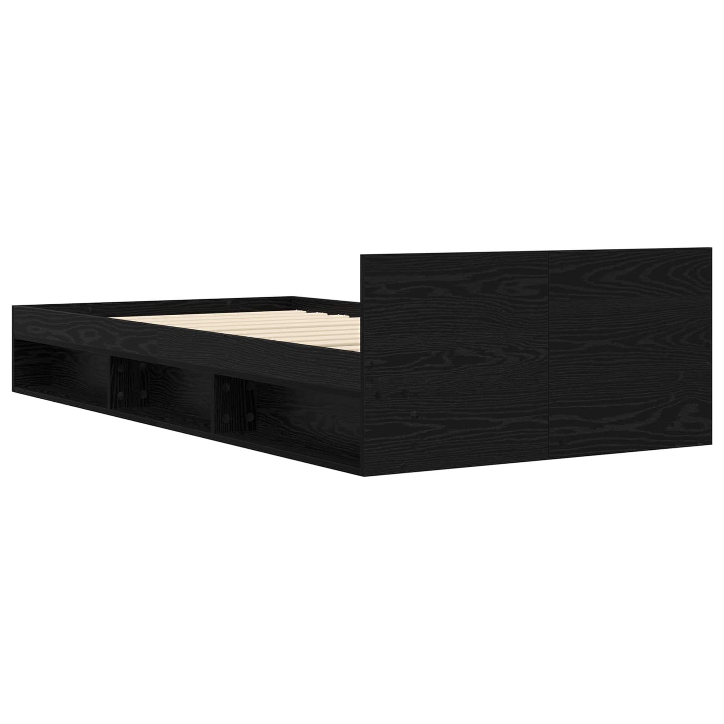 vidaXL Bed Frame with Storage Black Oak 80 x 200 cm Engineered Wood