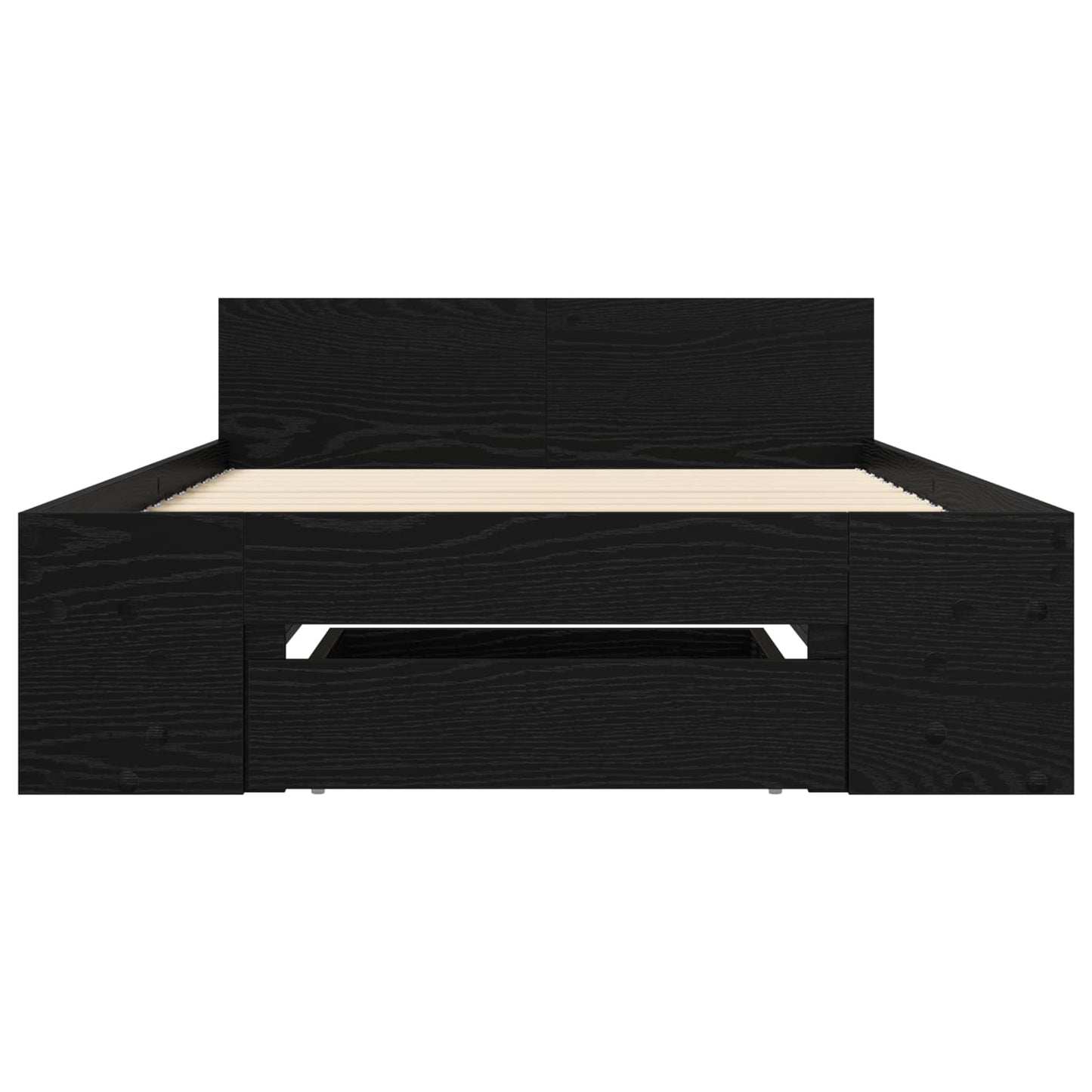 vidaXL Bed Frame with Storage Black Oak 80 x 200 cm Engineered Wood