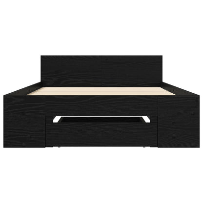 vidaXL Bed Frame with Storage Black Oak 80 x 200 cm Engineered Wood