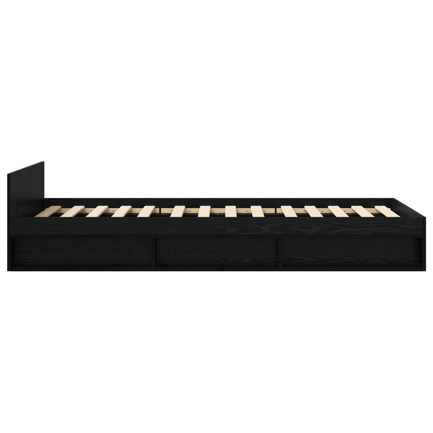 vidaXL Bed Frame with Storage Black Oak 80 x 200 cm Engineered Wood