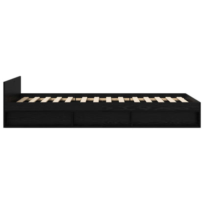 vidaXL Bed Frame with Storage Black Oak 80 x 200 cm Engineered Wood