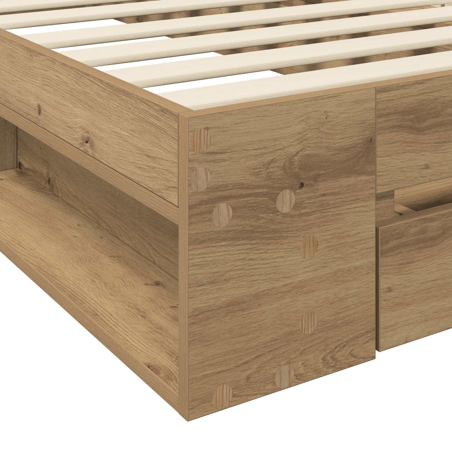 vidaXL Bed Frame with Storage Artisian Oak 80 x 200 cm Engineered Wood