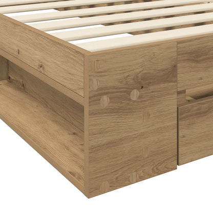 vidaXL Bed Frame with Storage Artisian Oak 80 x 200 cm Engineered Wood