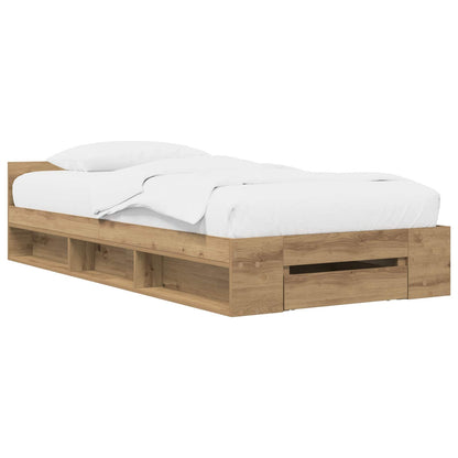 vidaXL Bed Frame with Storage Artisian Oak 80 x 200 cm Engineered Wood
