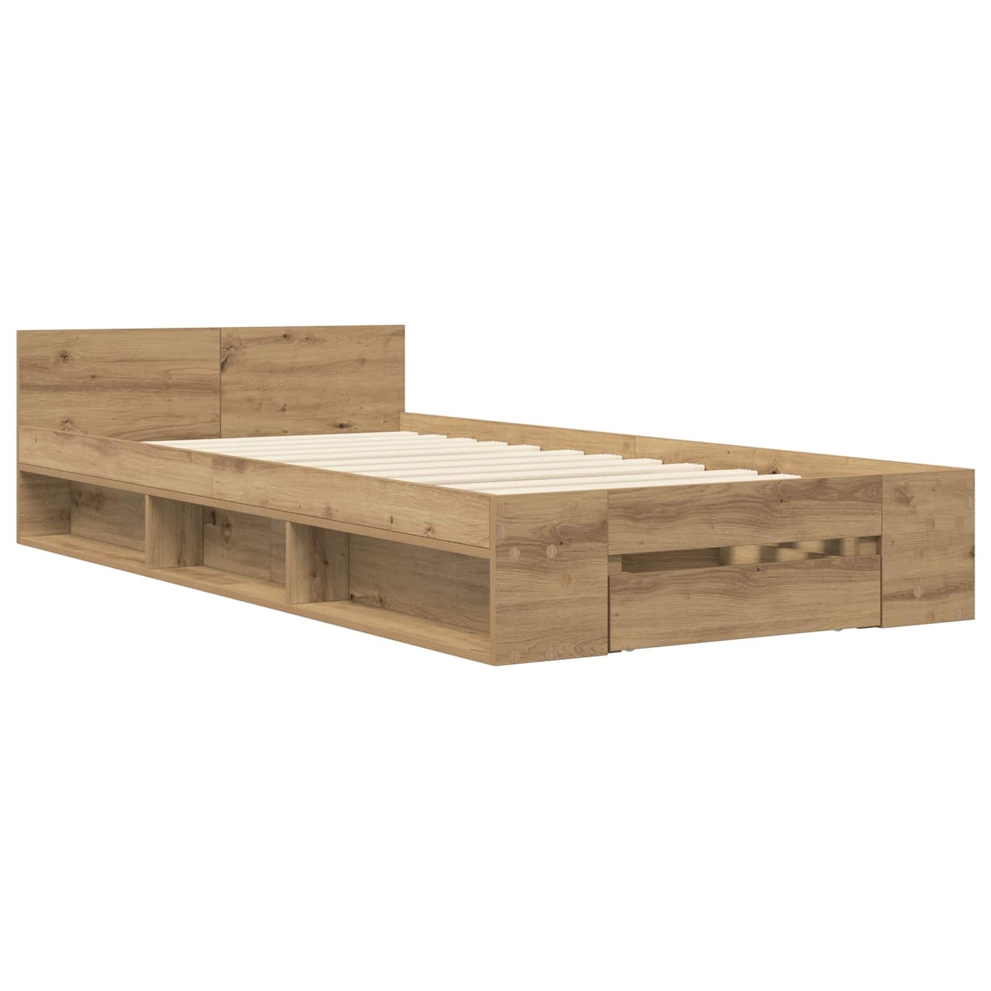 vidaXL Bed Frame with Storage Artisian Oak 80 x 200 cm Engineered Wood