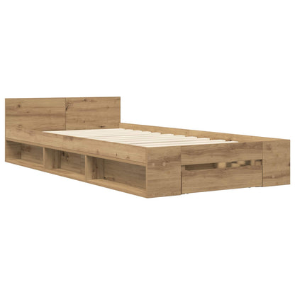 vidaXL Bed Frame with Storage Artisian Oak 80 x 200 cm Engineered Wood