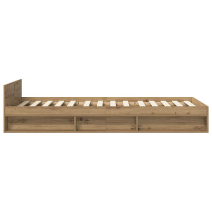 vidaXL Bed Frame with Storage Artisian Oak 80 x 200 cm Engineered Wood