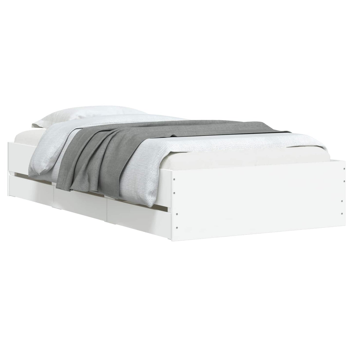 vidaXL Bed Frame with Storage White 80 x 200 cm Engineered Wood