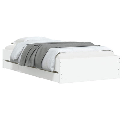 vidaXL Bed Frame with Storage White 80 x 200 cm Engineered Wood