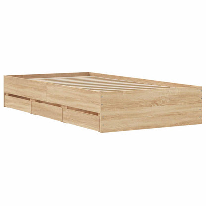 vidaXL Bed Frame with Storage Sonoma Oak 80 x 200 cm Engineered Wood