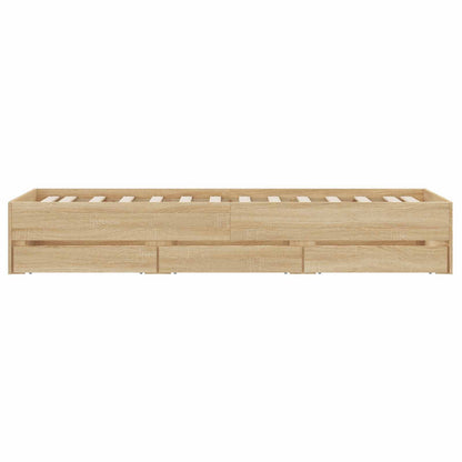 vidaXL Bed Frame with Storage Sonoma Oak 80 x 200 cm Engineered Wood