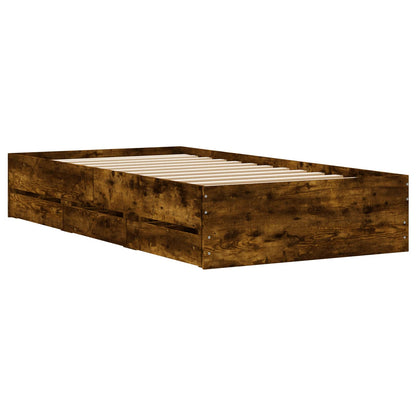 vidaXL Bed Frame with Storage Smoked Oak 80 x 200 cm Engineered Wood