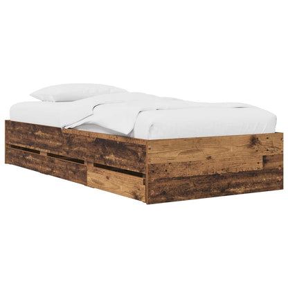 vidaXL Bed Frame with Storage Old Wood 80 x 200 cm Engineered Wood
