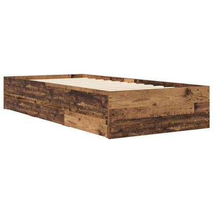 vidaXL Bed Frame with Storage Old Wood 80 x 200 cm Engineered Wood
