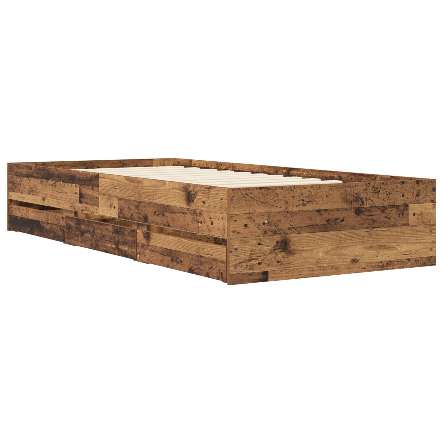 vidaXL Bed Frame with Storage Old Wood 80 x 200 cm Engineered Wood