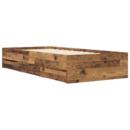 vidaXL Bed Frame with Storage Old Wood 80 x 200 cm Engineered Wood