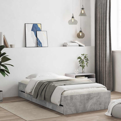 vidaXL Bed Frame with Storage Grey Sonoma 80 x 200 cm Engineered Wood