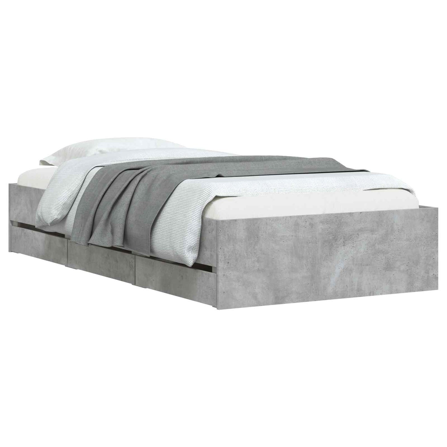 vidaXL Bed Frame with Storage Grey Sonoma 80 x 200 cm Engineered Wood