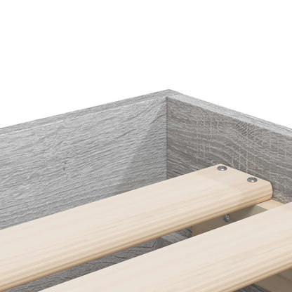 vidaXL Bed Frame with Storage with Drawer Concrete Grey 80 x 200 cm