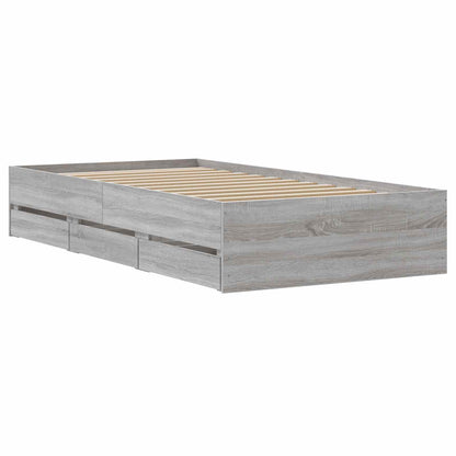 vidaXL Bed Frame with Storage with Drawer Concrete Grey 80 x 200 cm