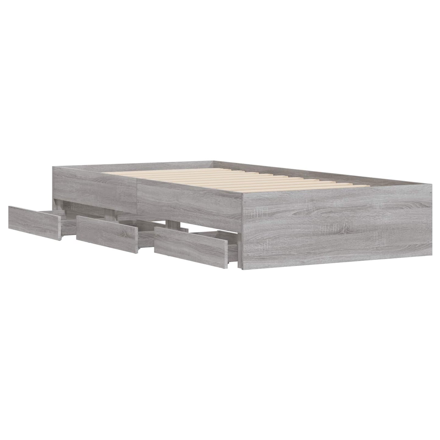 vidaXL Bed Frame with Storage with Drawer Concrete Grey 80 x 200 cm