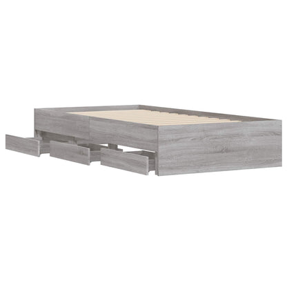 vidaXL Bed Frame with Storage with Drawer Concrete Grey 80 x 200 cm