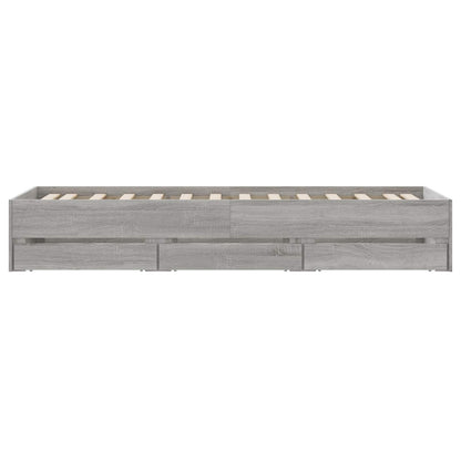 vidaXL Bed Frame with Storage with Drawer Concrete Grey 80 x 200 cm
